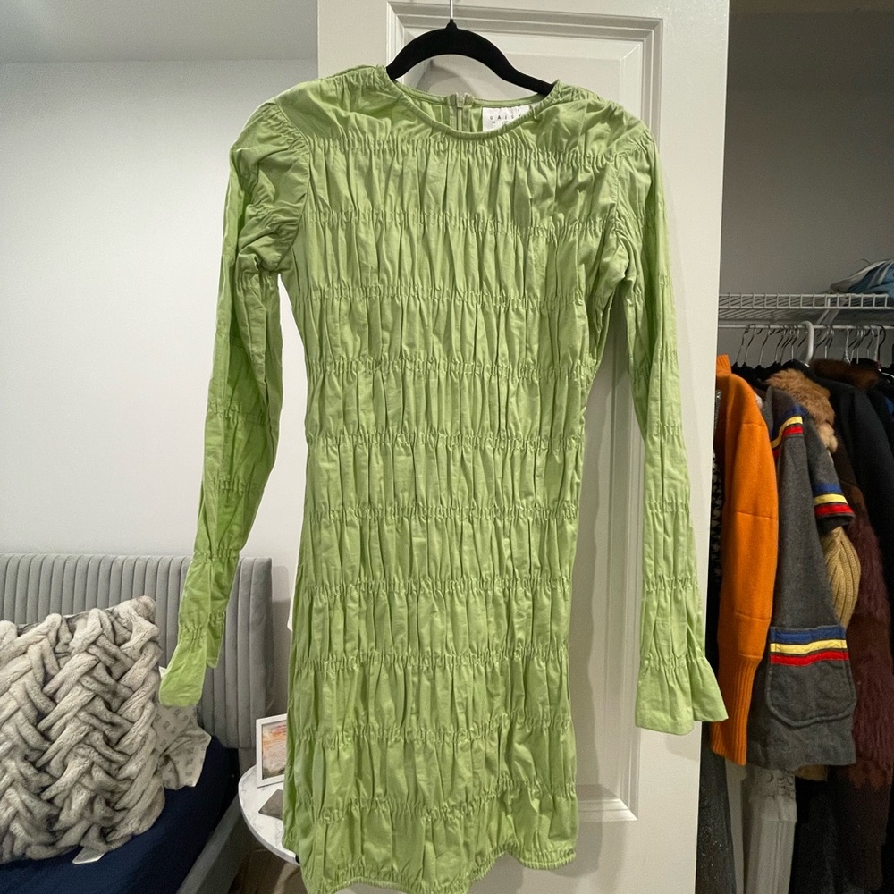 Daisy Street Green Long Sleeve Ruched Dress - NEVER WORN!